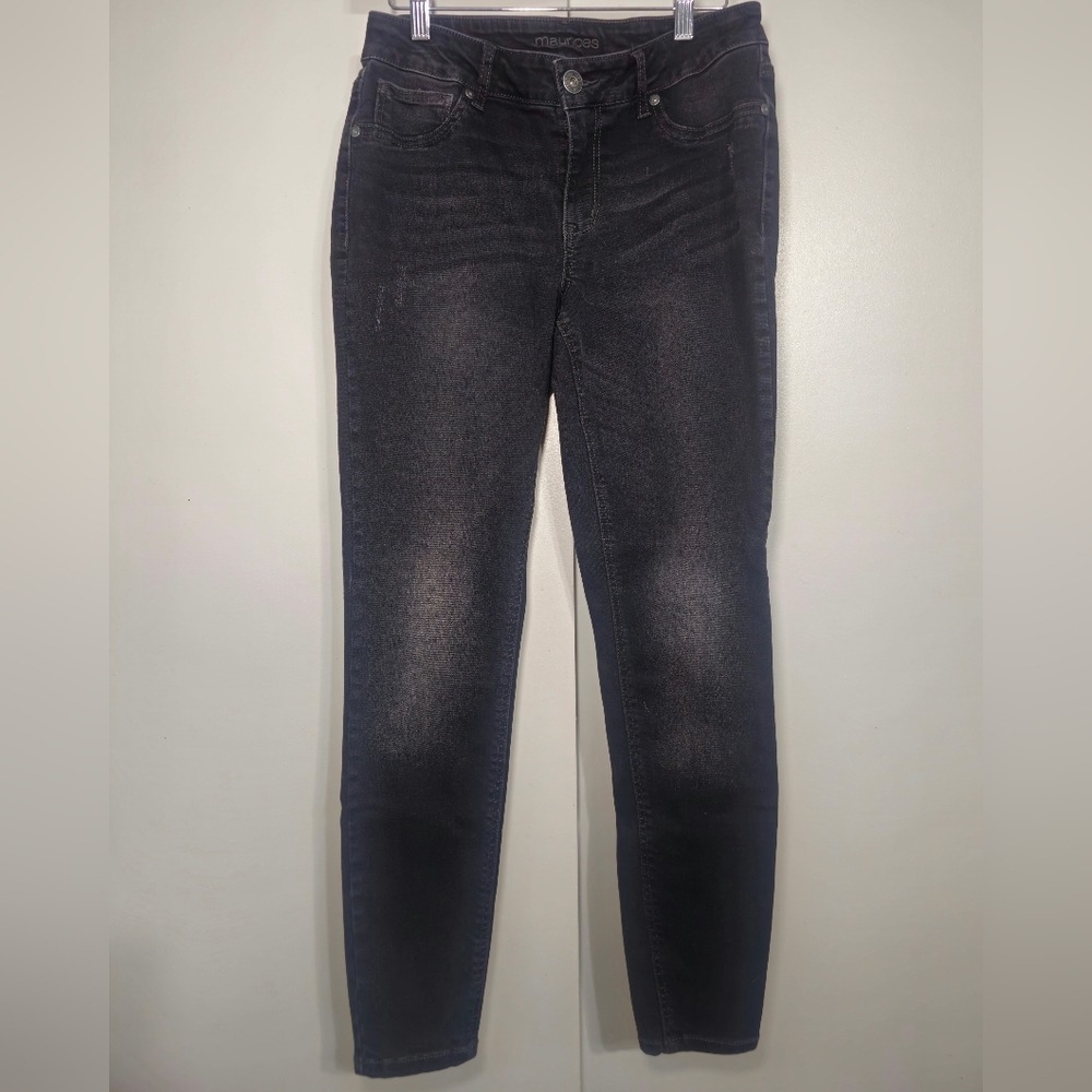 Black Jean Jegging Maurices Black Denim Jeans Size M 28 EUC - Picture 1 of 8
